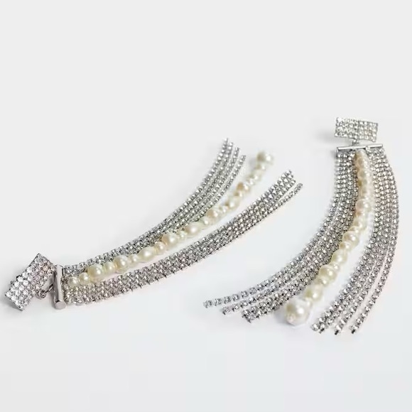 NWT Mango Crystal Cascade Earrings - Picture 14 of 16